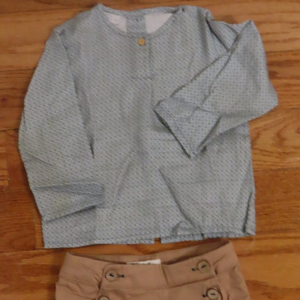 Like New Violeta e Federico Slate Blue Print Shirt